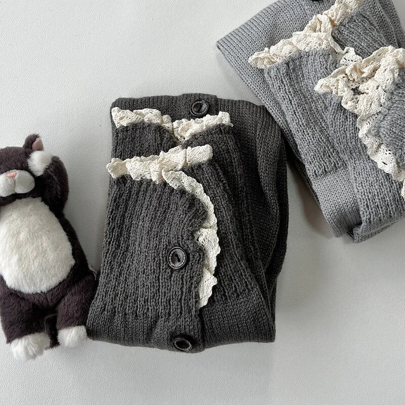Aesthetic button lace leg warmers