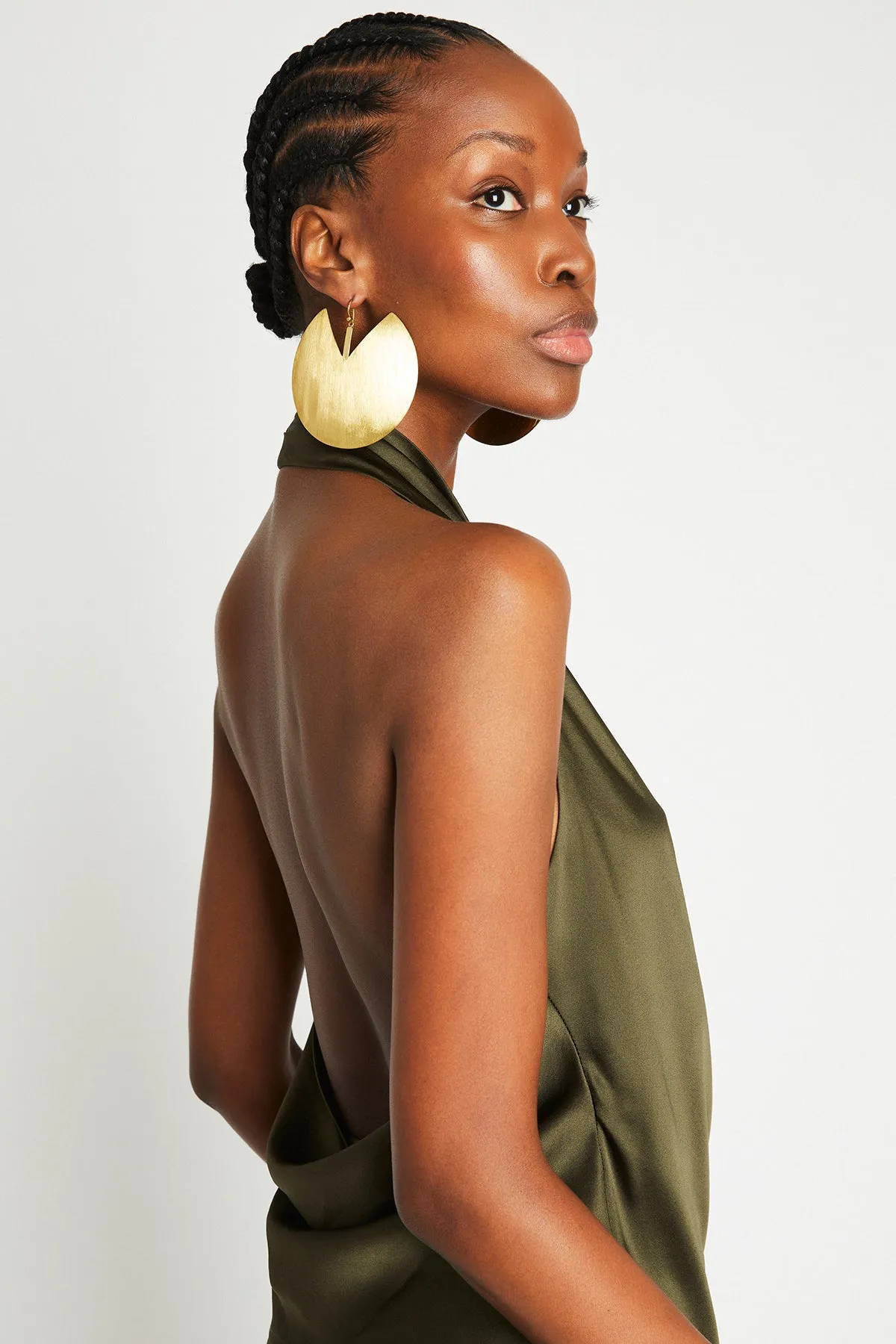   Beryll Poppy Silk Top | Olive