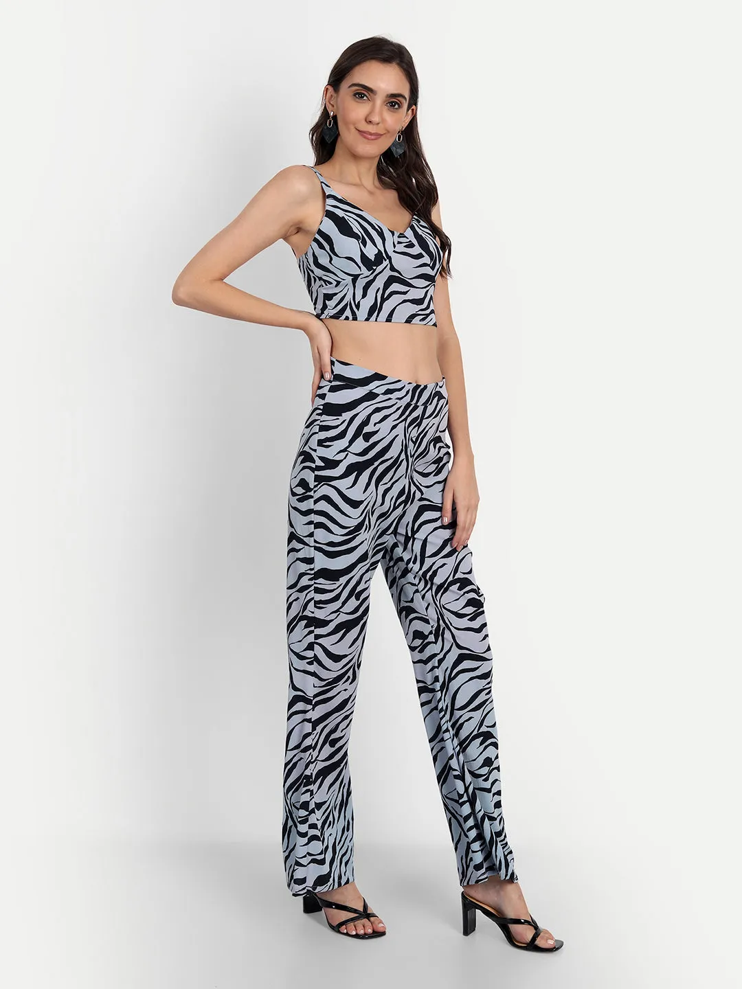 Blue zebra coord set
