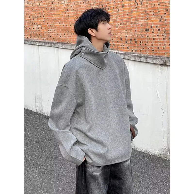 Bonsir starboy outfit Citboy Hooded Sweater Men's Stand Collar Breasted Hoodie Niche High-End Autumn Loose Casual All-Match Top