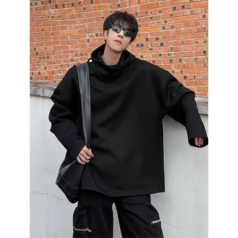 Bonsir starboy outfit Citboy Hooded Sweater Men's Stand Collar Breasted Hoodie Niche High-End Autumn Loose Casual All-Match Top