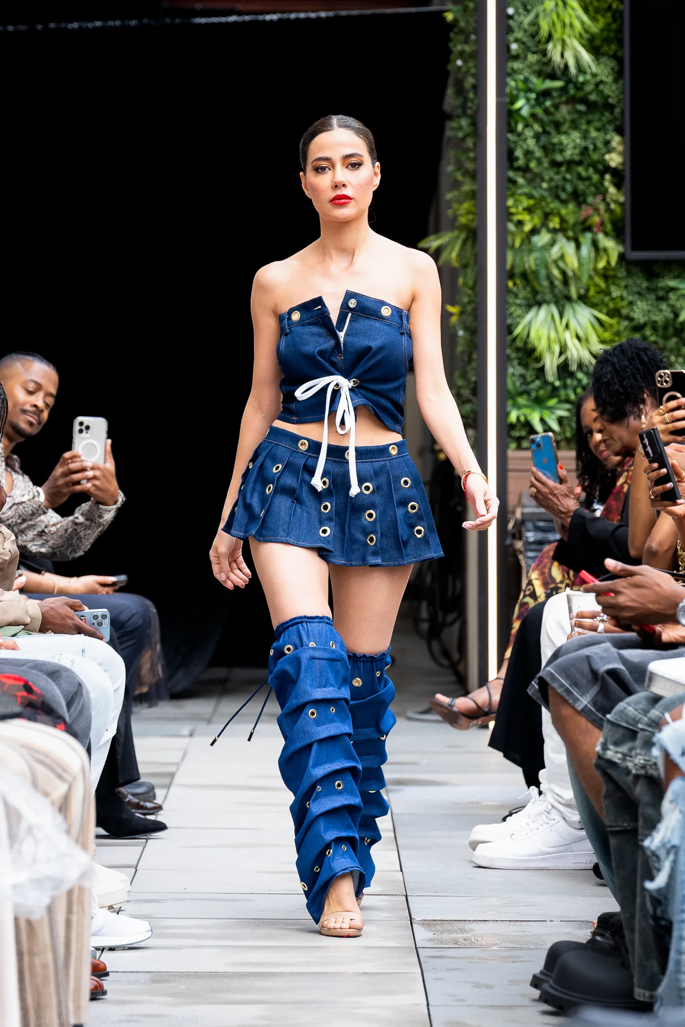 Destiny Pleated Denim Mini Skirt