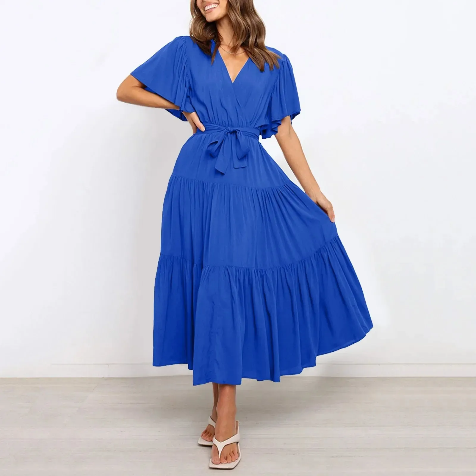 Elegant Pretty Party Evening Wedding Vacation Outfits Summer Midi Casual Dress