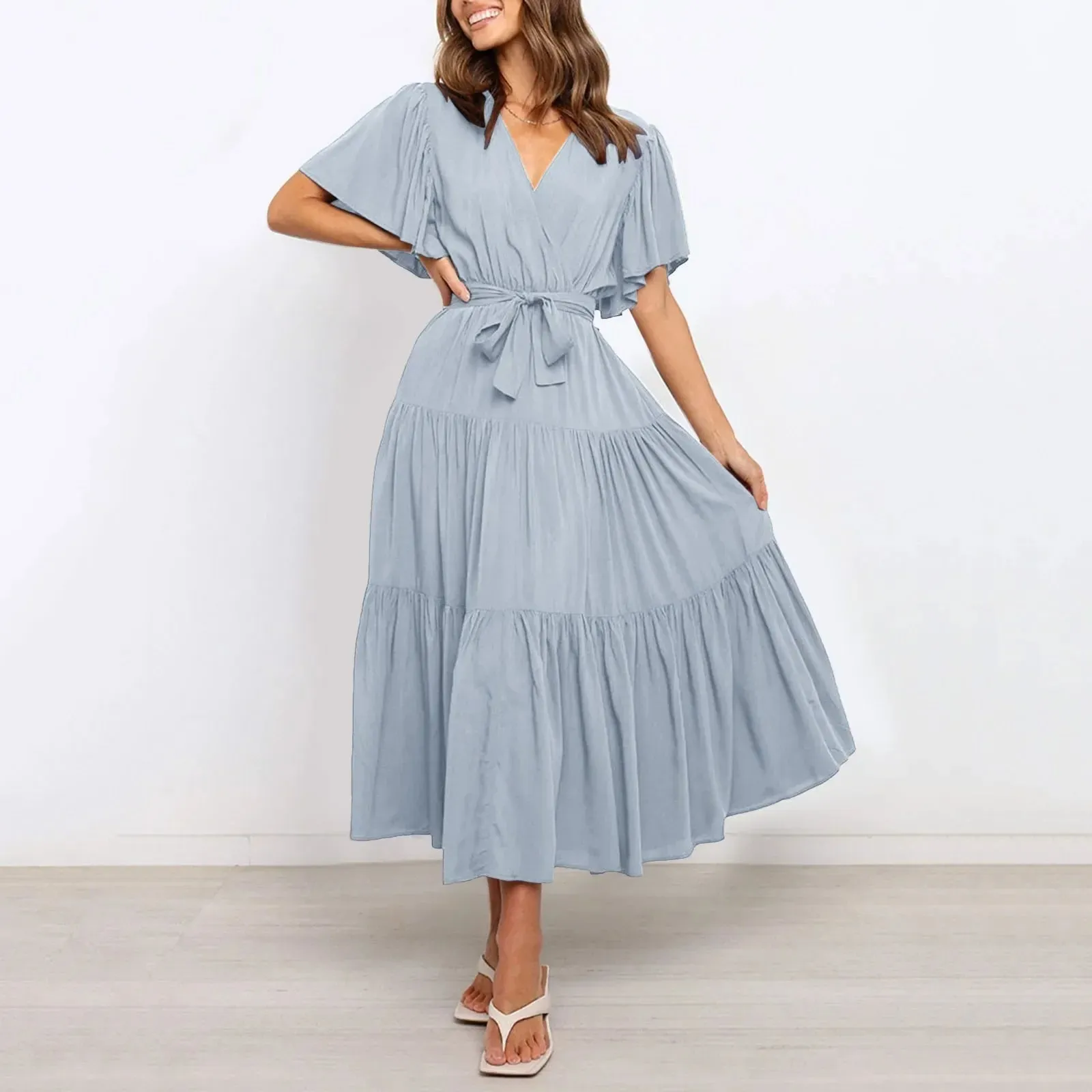 Elegant Pretty Party Evening Wedding Vacation Outfits Summer Midi Casual Dress