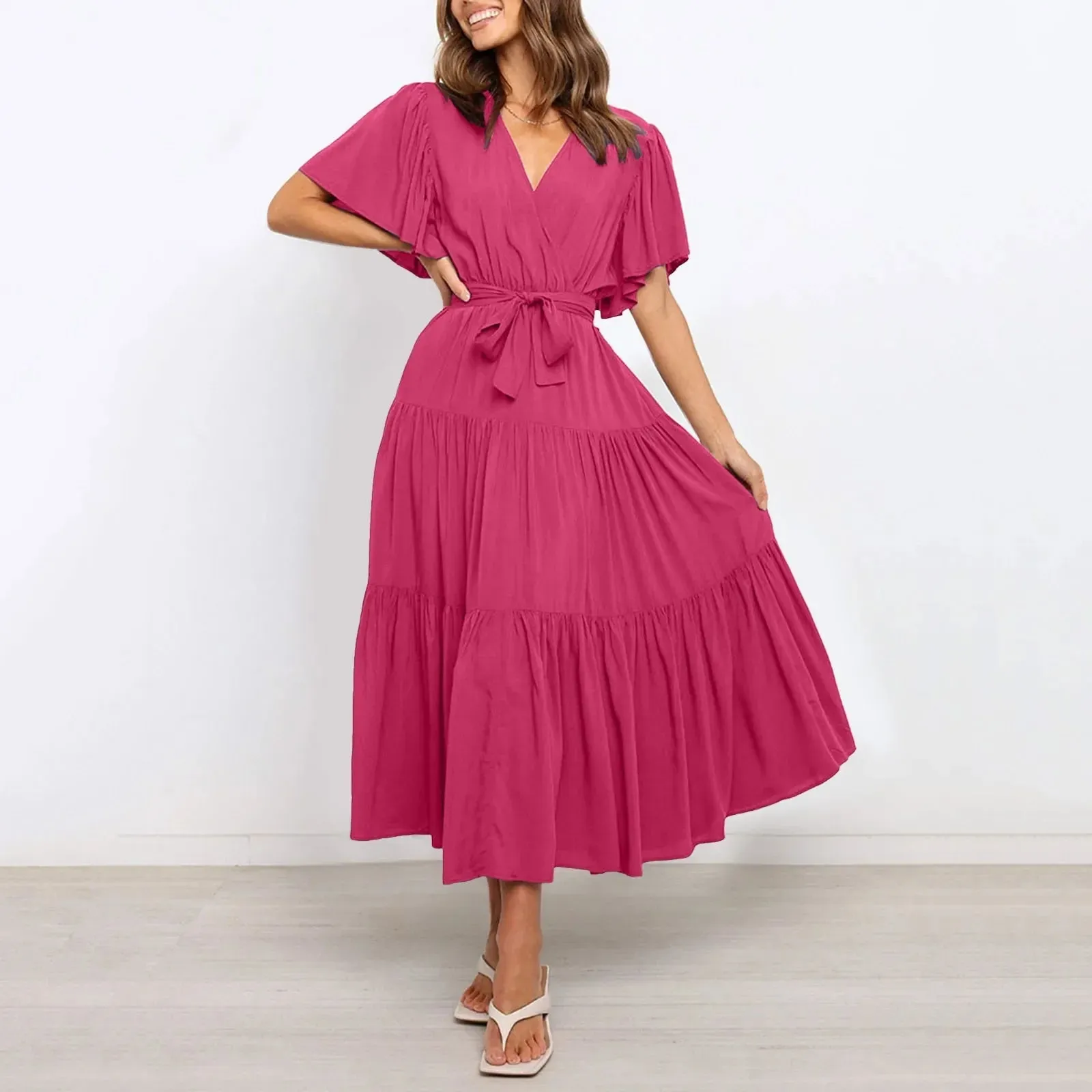 Elegant Pretty Party Evening Wedding Vacation Outfits Summer Midi Casual Dress