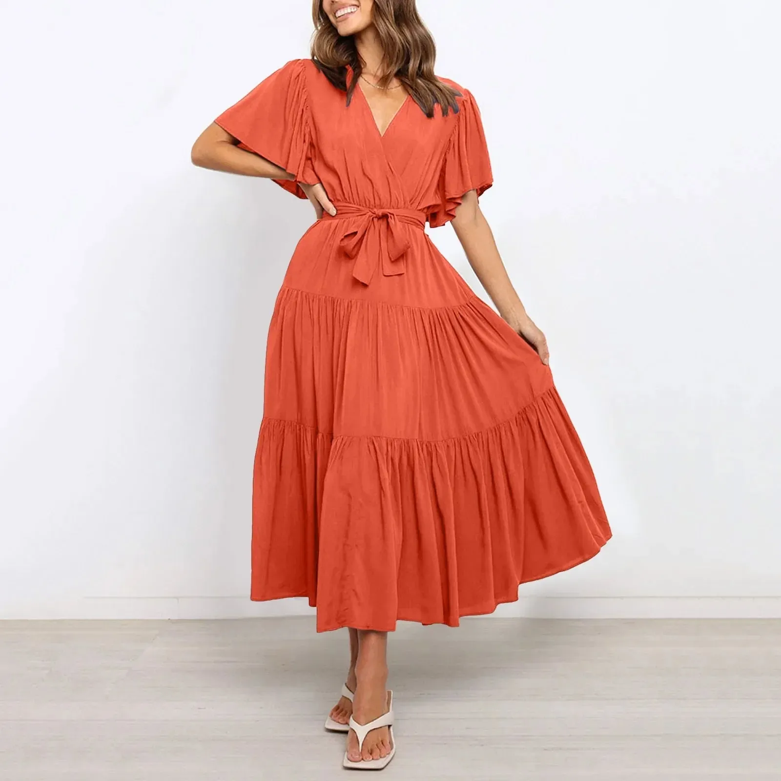 Elegant Pretty Party Evening Wedding Vacation Outfits Summer Midi Casual Dress