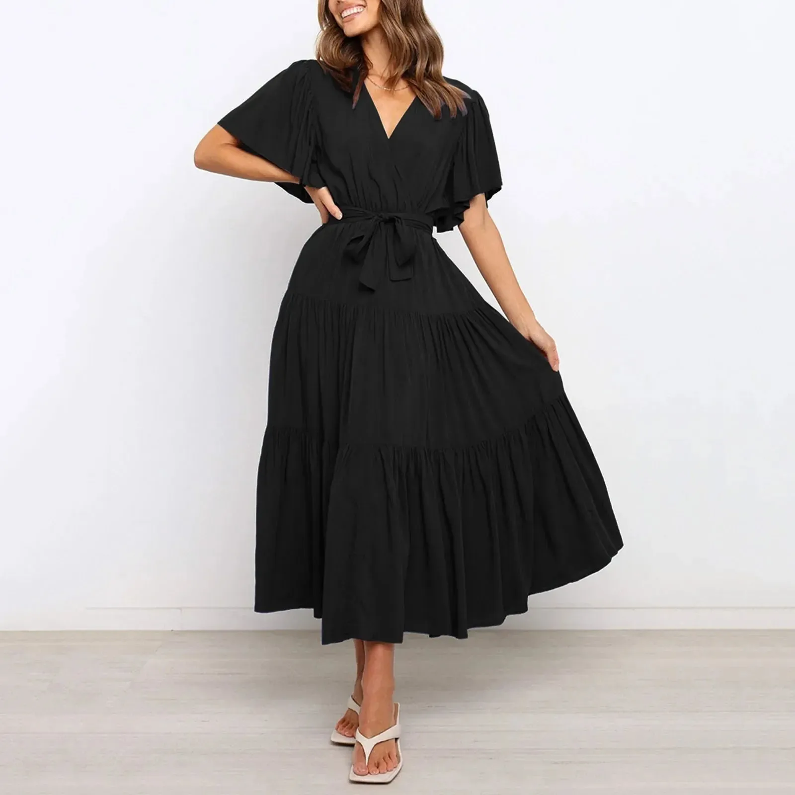 Elegant Pretty Party Evening Wedding Vacation Outfits Summer Midi Casual Dress