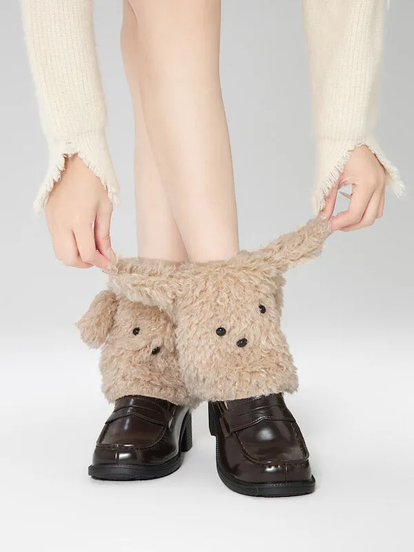 Fluffy puppy leg warmers