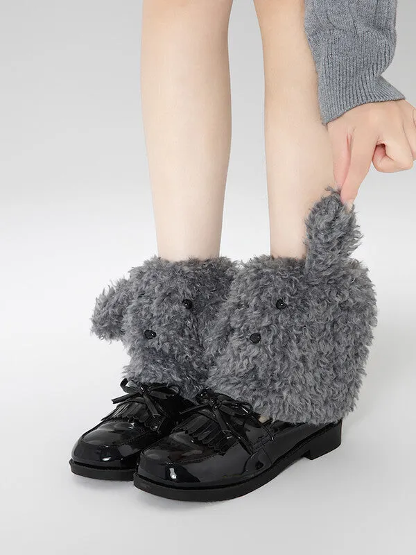 Fluffy puppy leg warmers