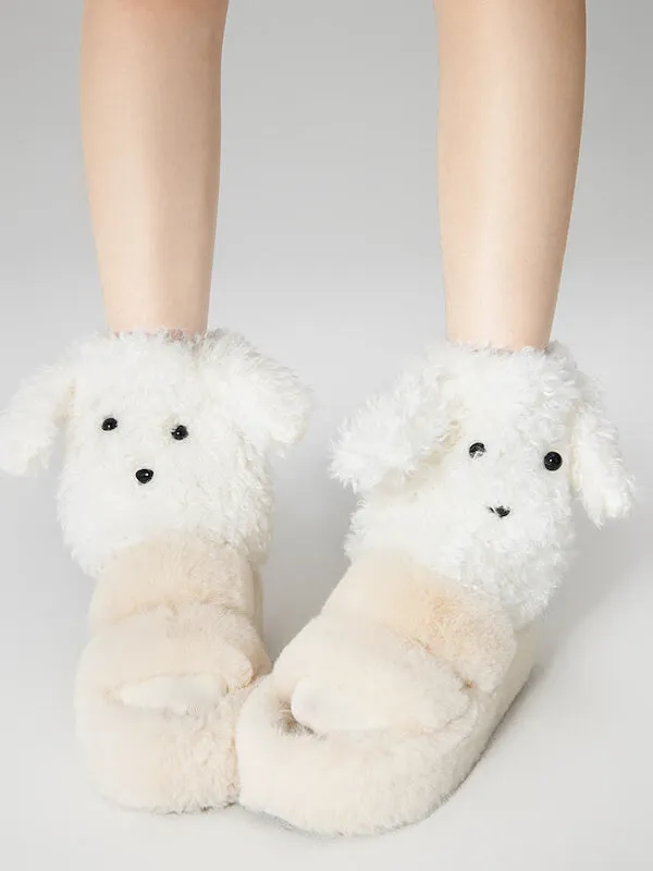 Fluffy puppy leg warmers