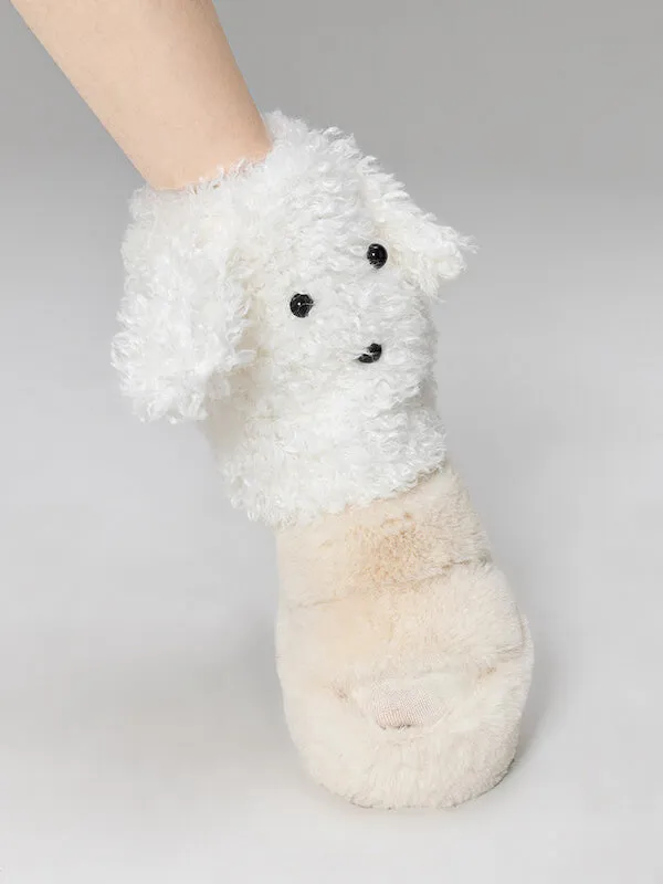 Fluffy puppy leg warmers