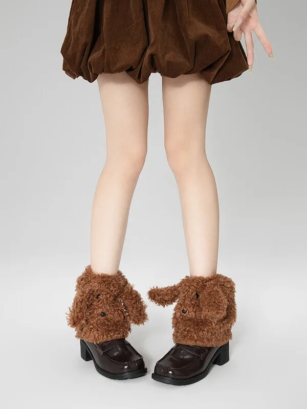 Fluffy puppy leg warmers