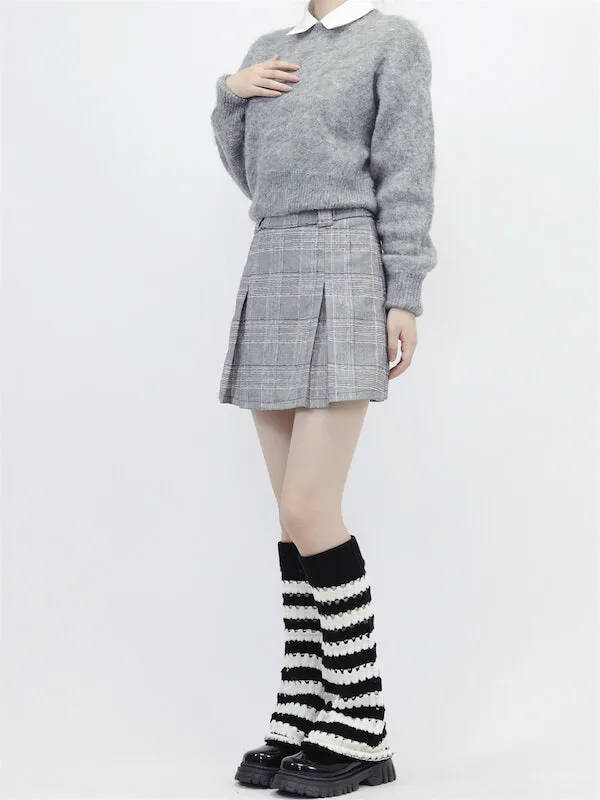 Hollow-out black pink y2k leg warmers