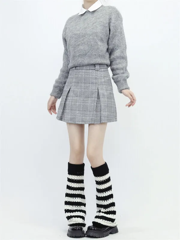 Hollow-out black pink y2k leg warmers