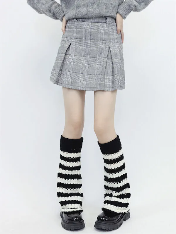 Hollow-out black pink y2k leg warmers