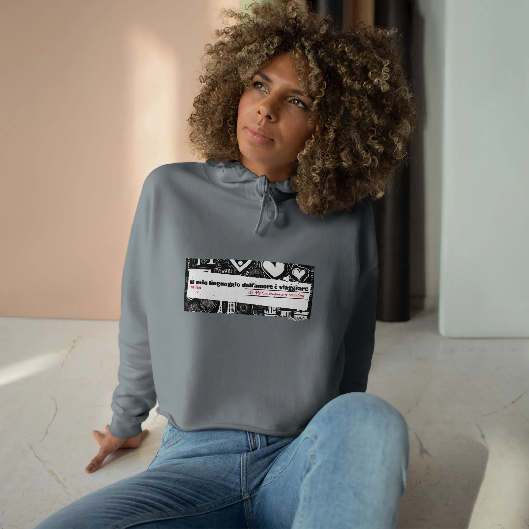 I.O.V-Love Language-Crop Hoodie