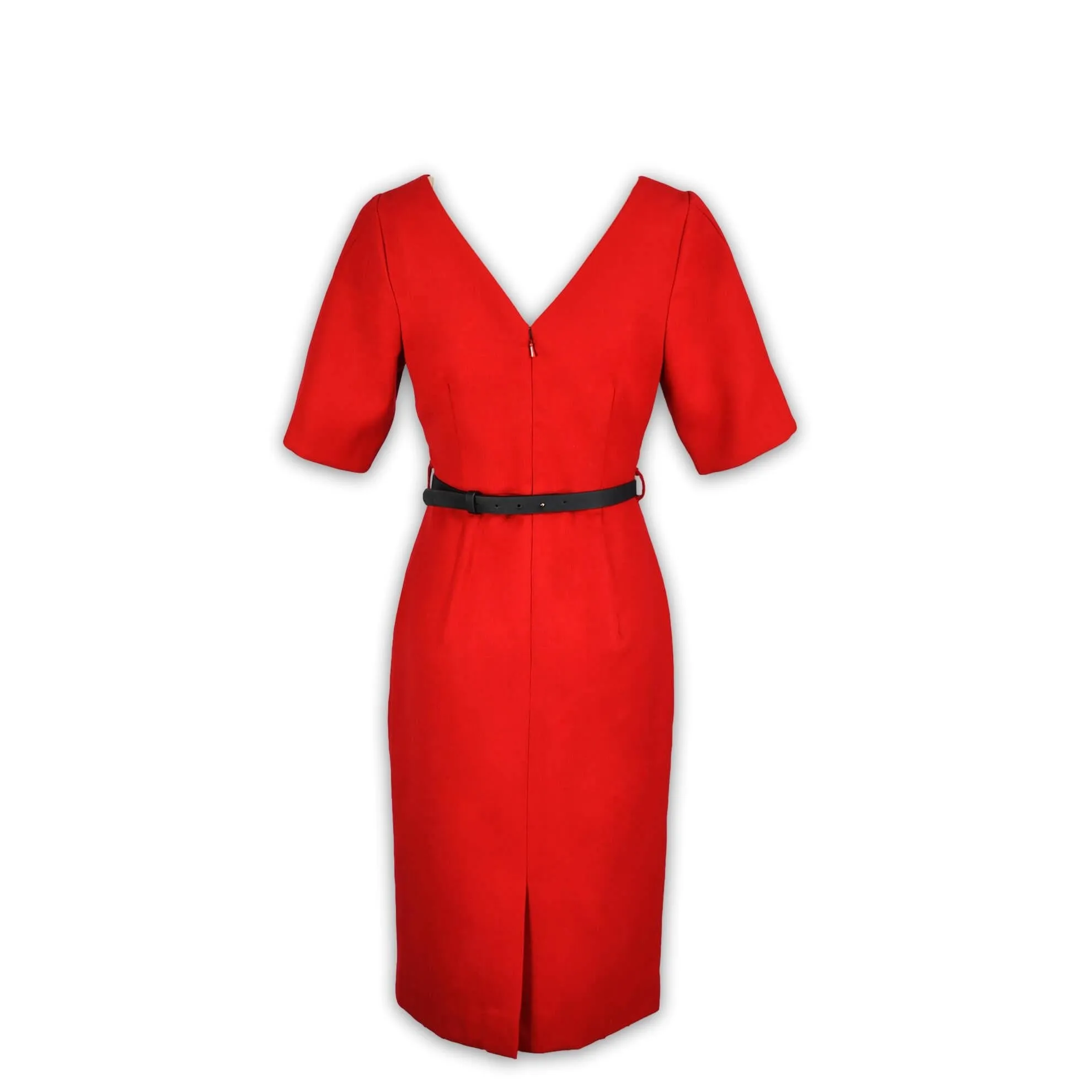 J. Peterman Women's Mid-Century Tulip Sleeve Dress in Red