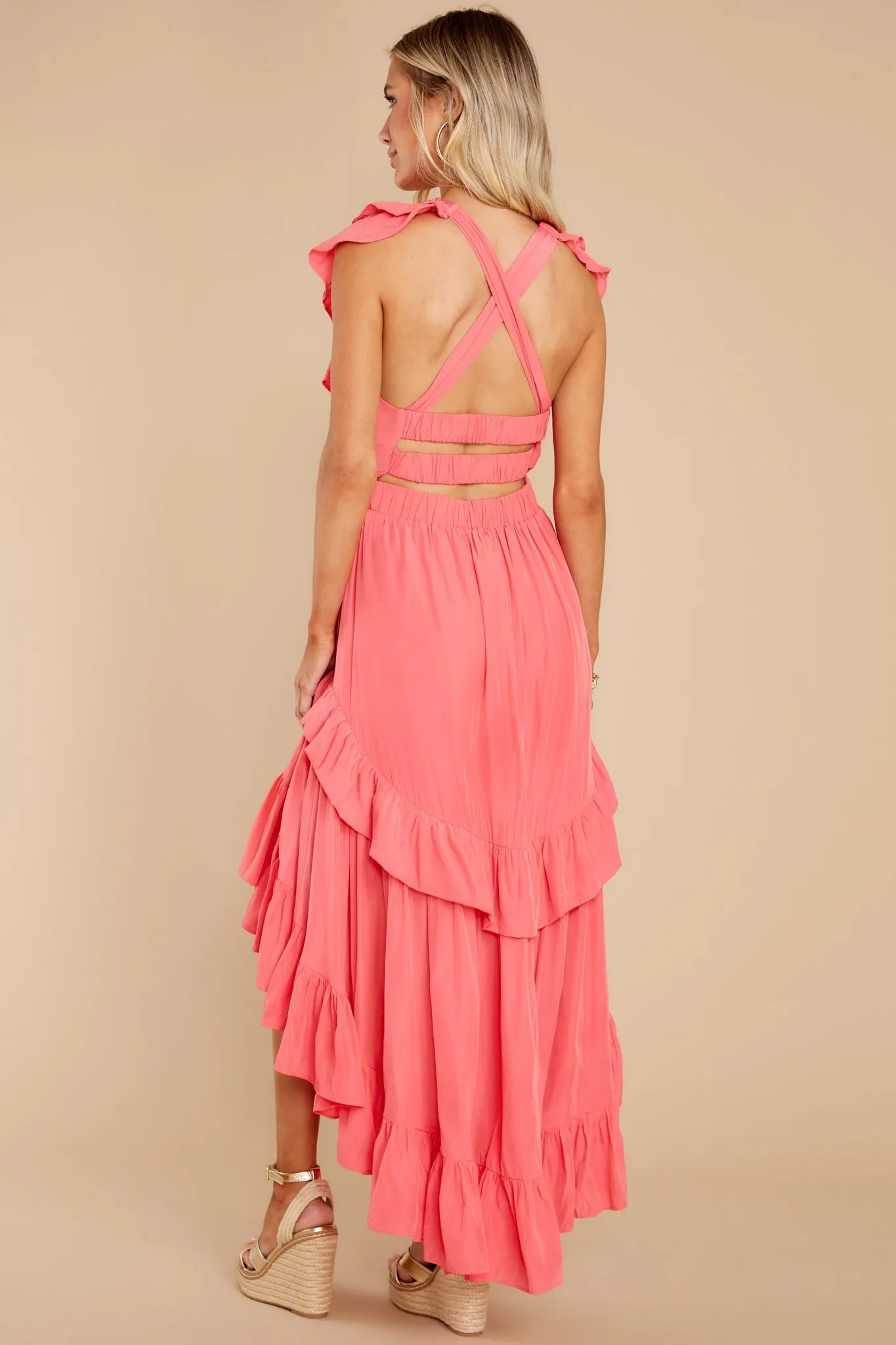 Just To Be Loved Pink Coral Maxi Dress