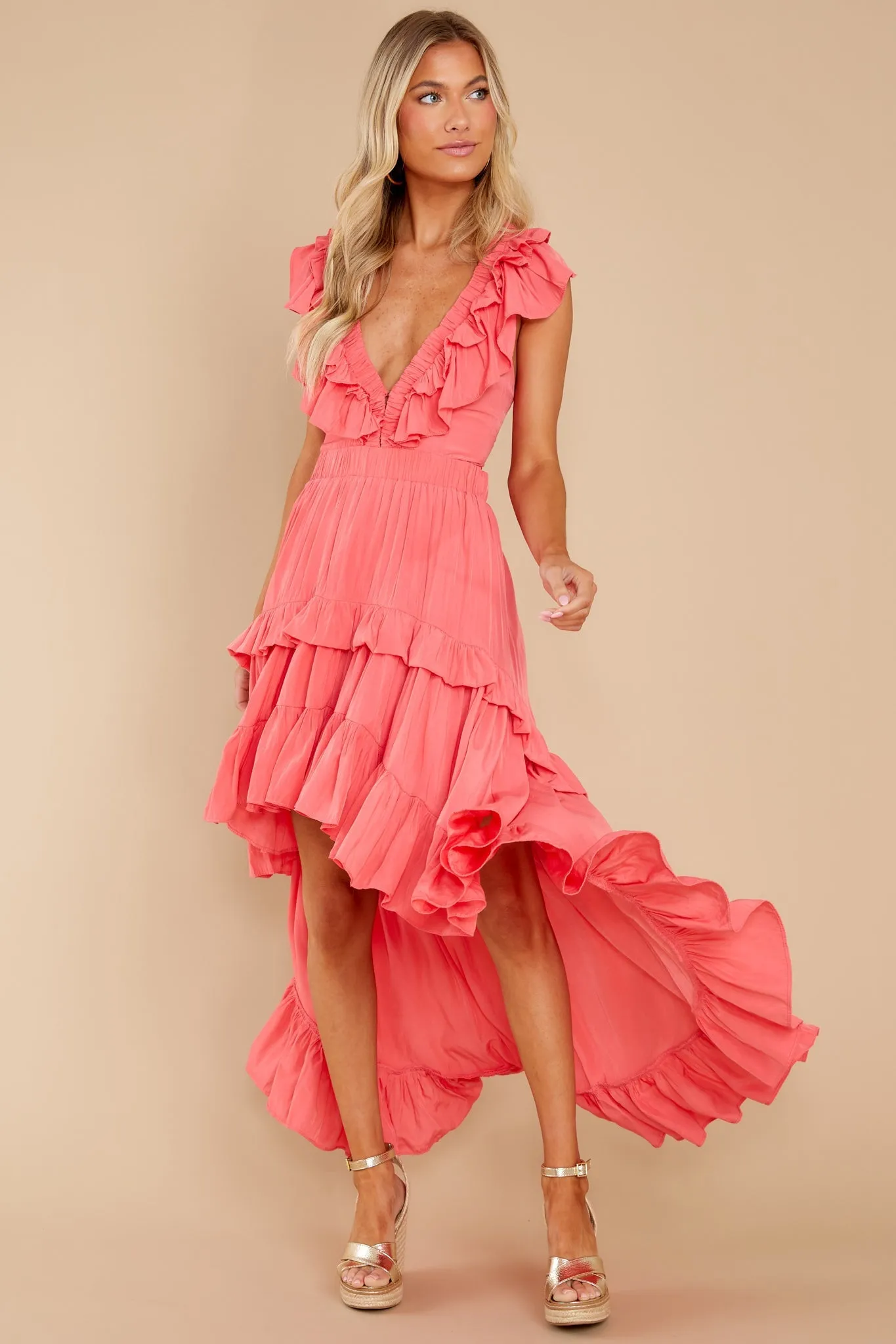 Just To Be Loved Pink Coral Maxi Dress