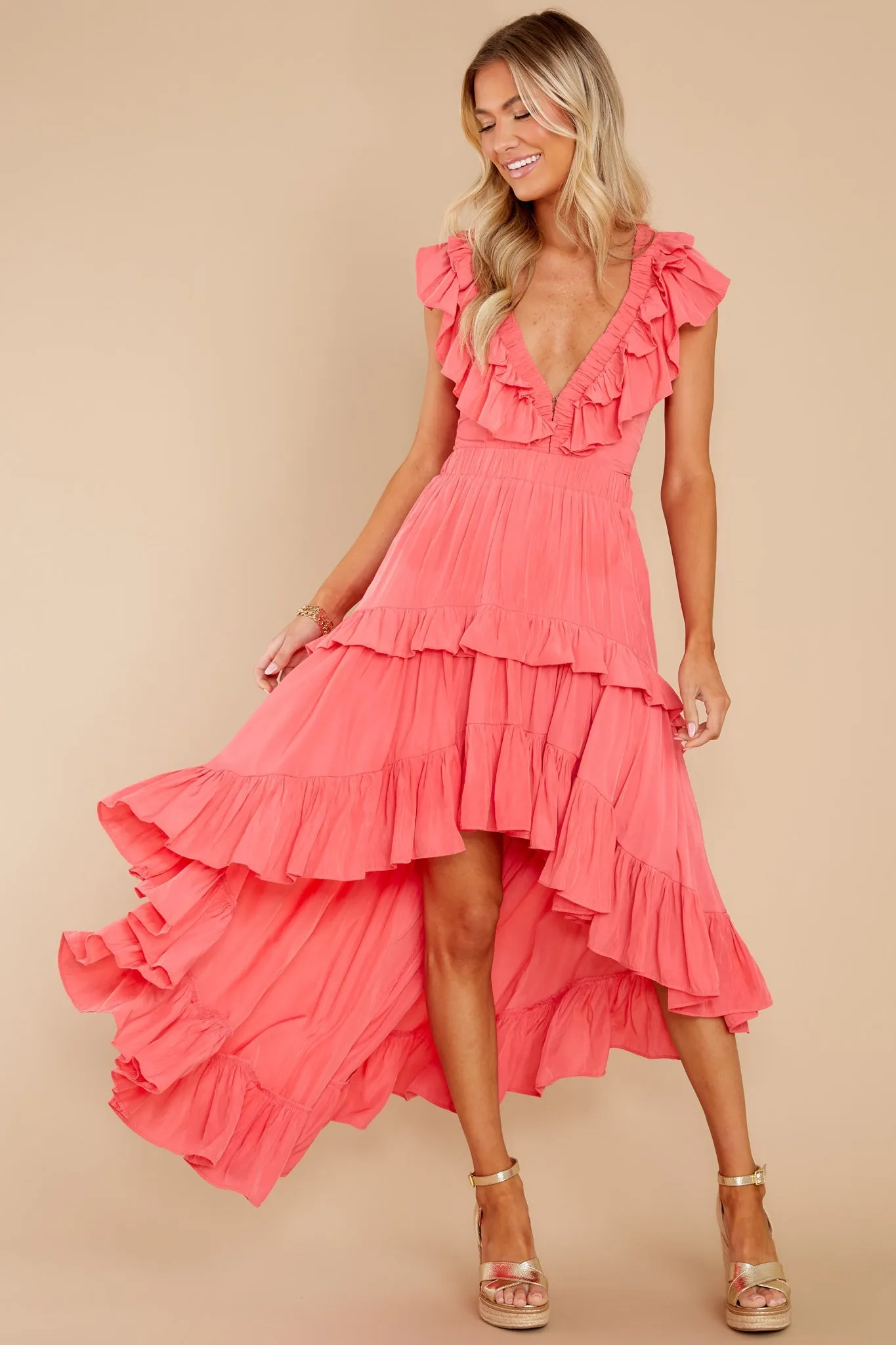 Just To Be Loved Pink Coral Maxi Dress