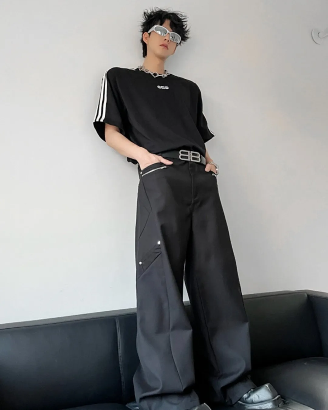 Korean Metal Wide Slacks TNS0103