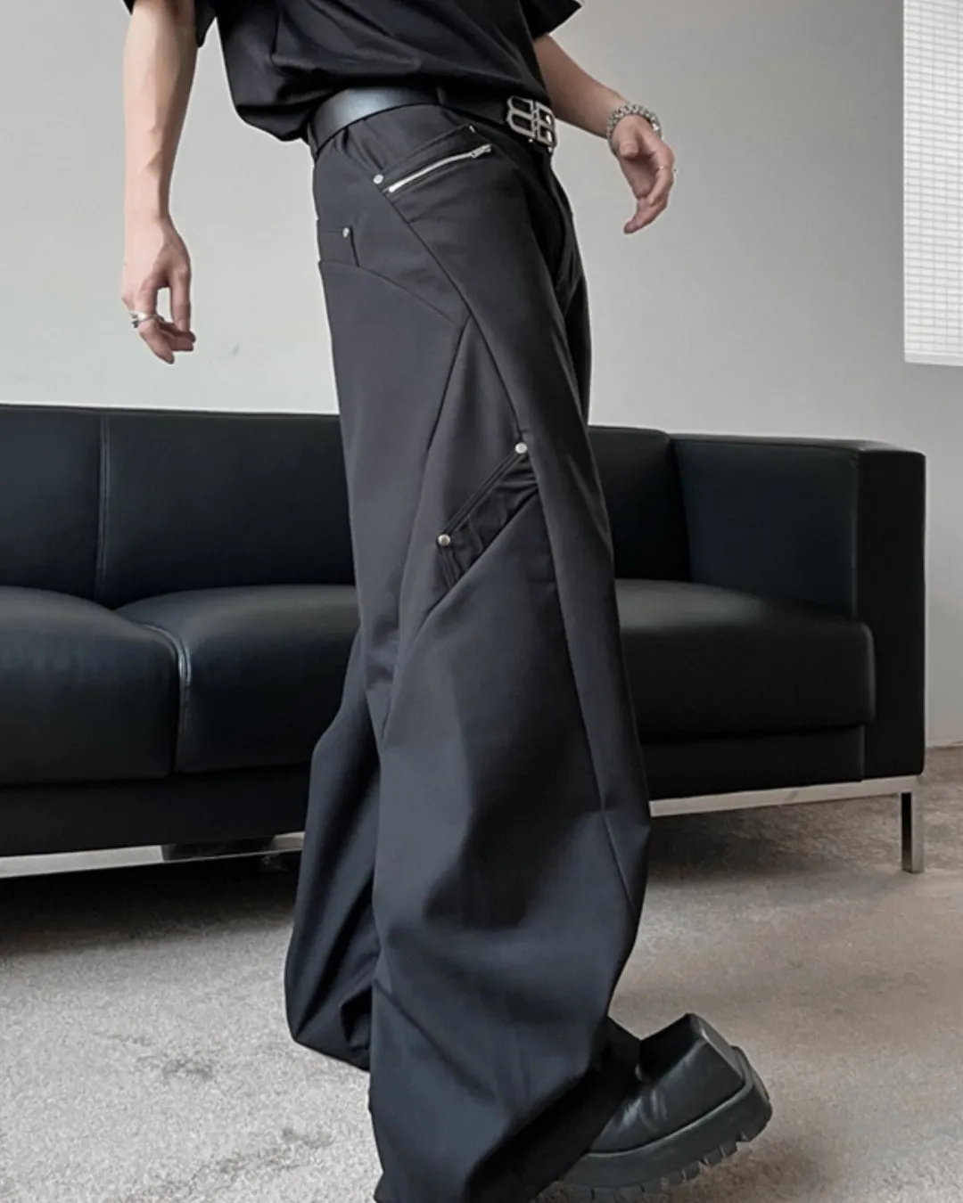 Korean Metal Wide Slacks TNS0103