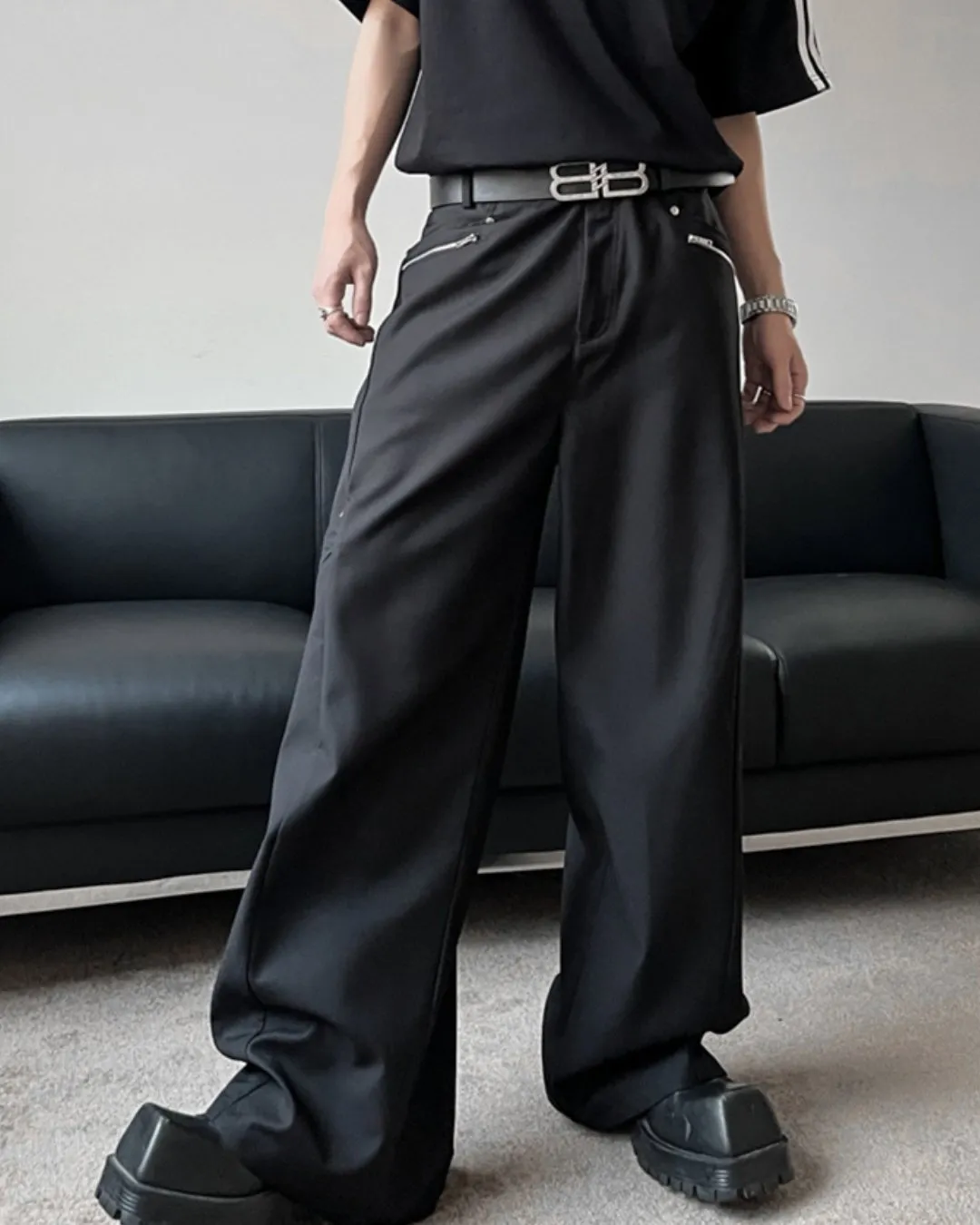 Korean Metal Wide Slacks TNS0103