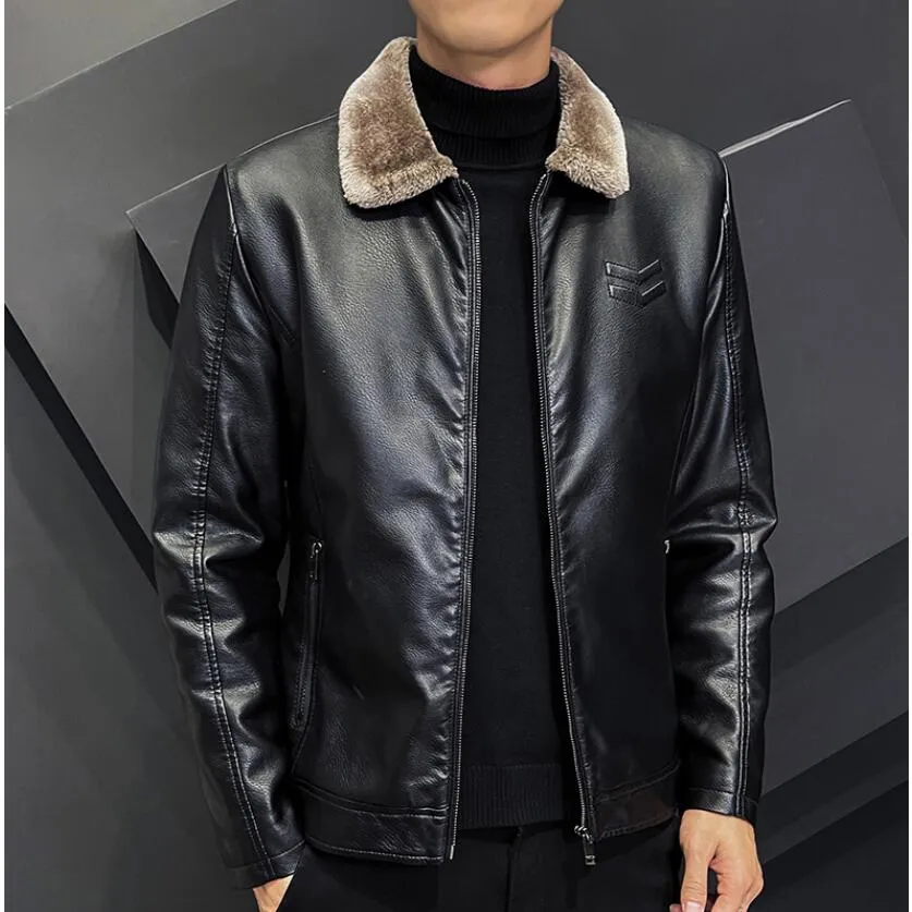 LMS Fleece Fur Leather Jacket