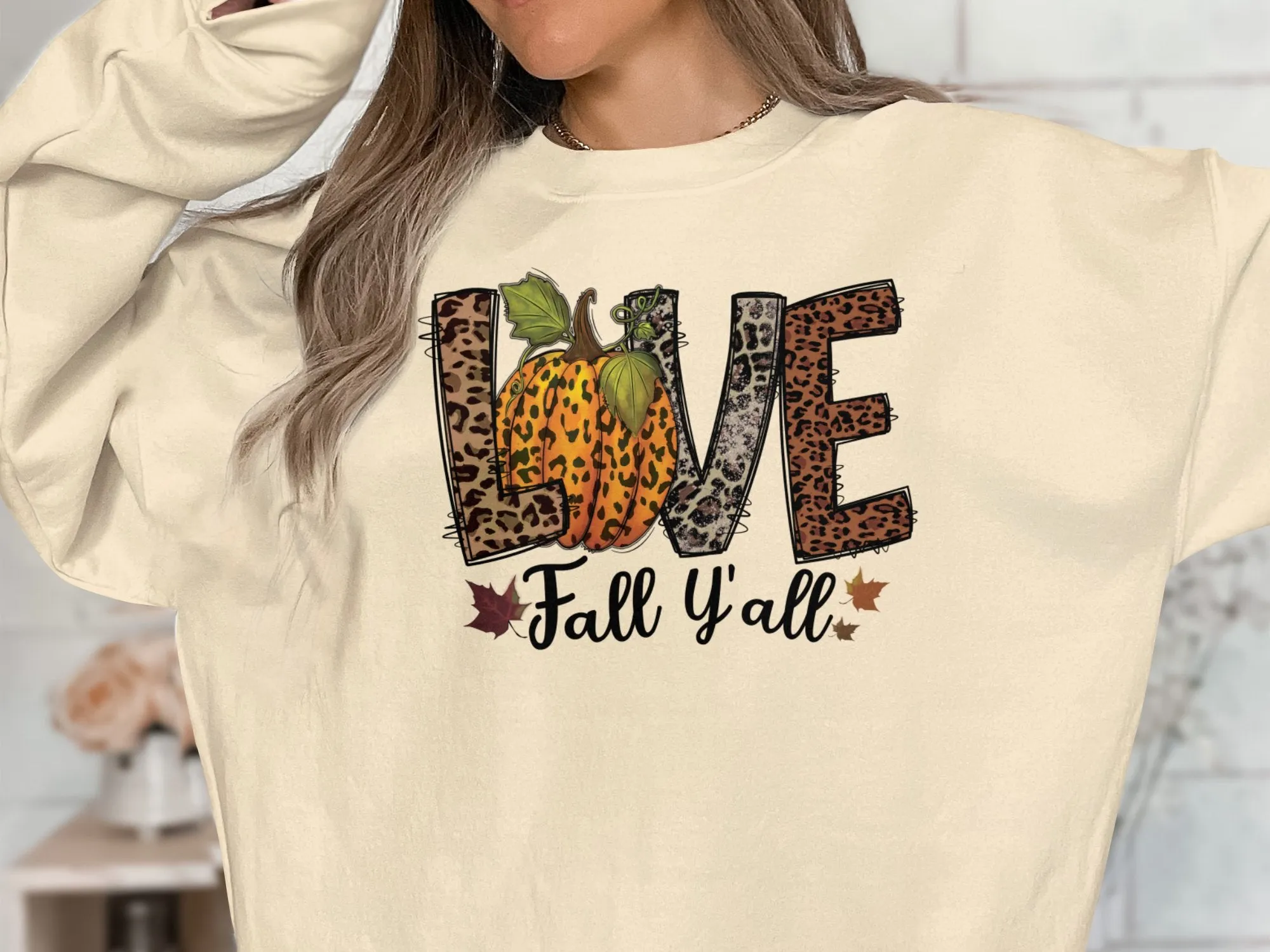Love Fall Ya'll Shirt,Tank, Sweatshirt and Matching Family Shirts. Perfect for a Fall, Autumn or Thanksgiving Gift