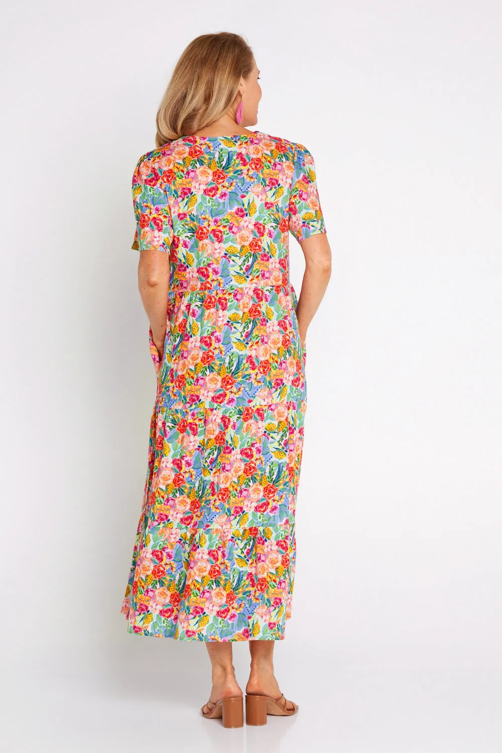 Patrice Cotton & Linen Dress - Bright Floral