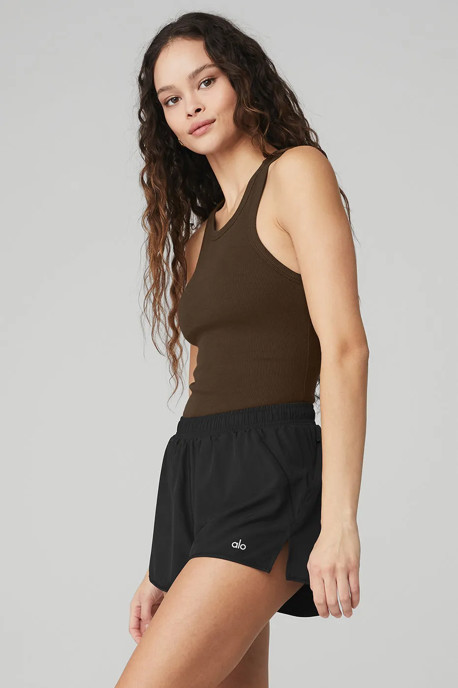 Ribbed Aspire Full Length Tank - Espresso