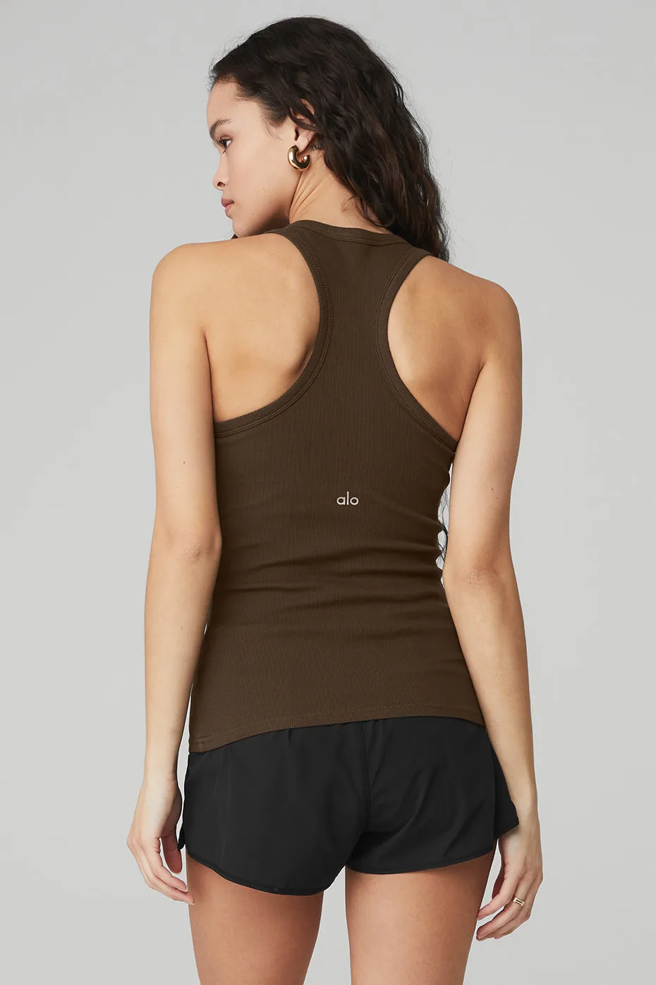 Ribbed Aspire Full Length Tank - Espresso