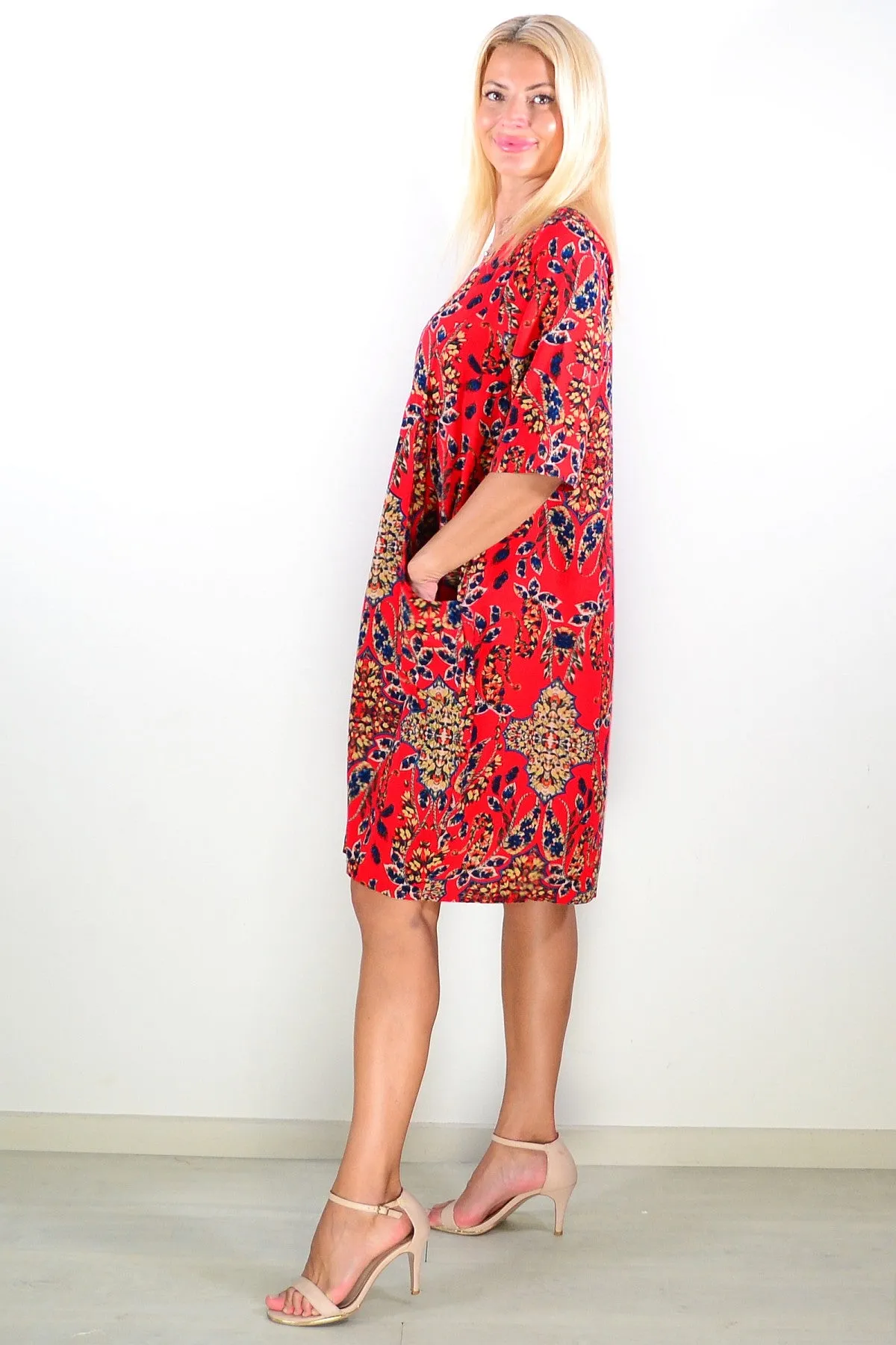 Summer Red Delight Tunic Dress