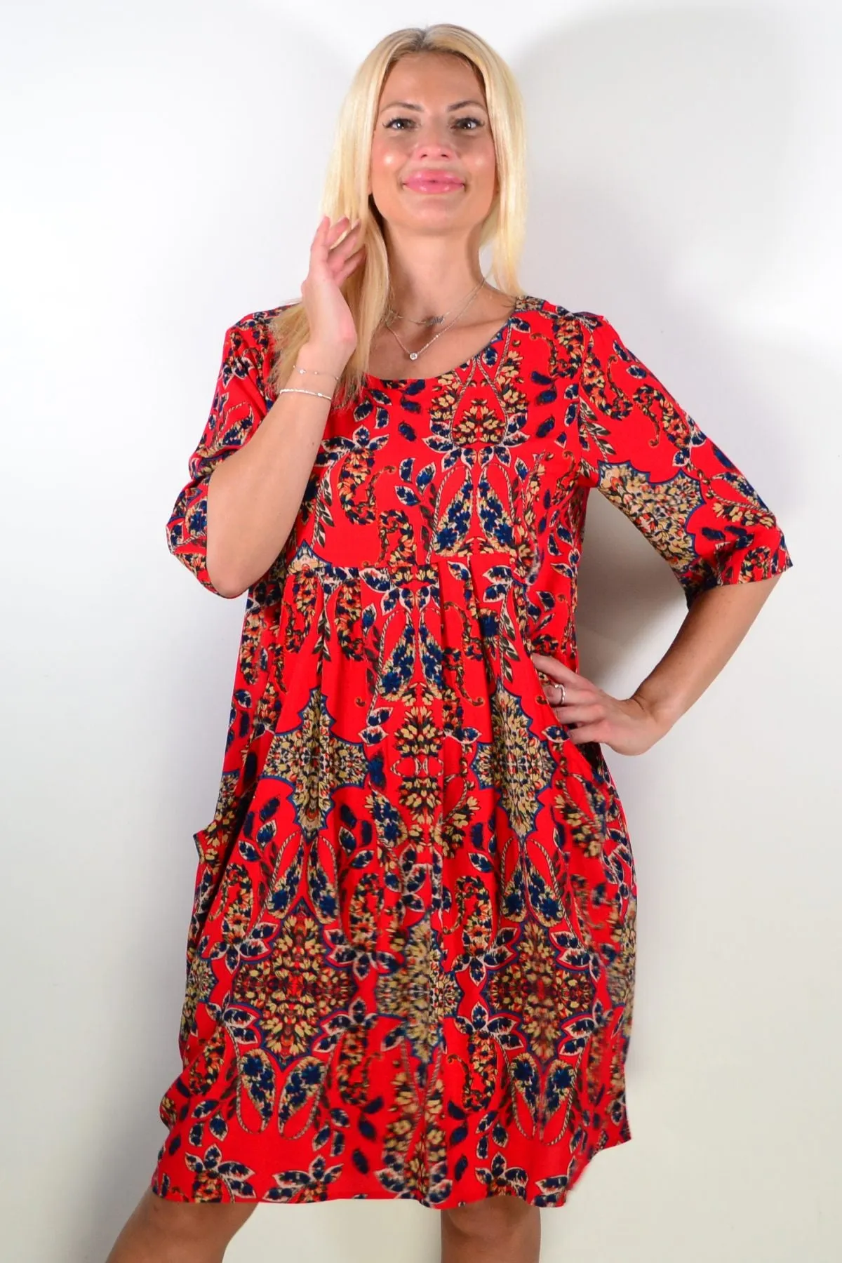 Summer Red Delight Tunic Dress