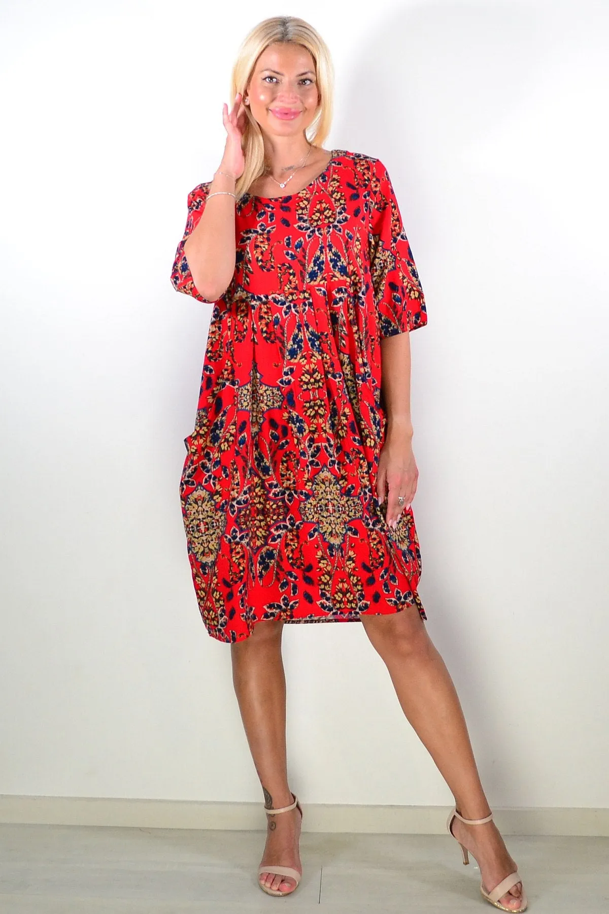 Summer Red Delight Tunic Dress