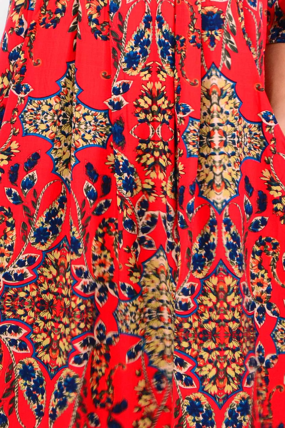 Summer Red Delight Tunic Dress