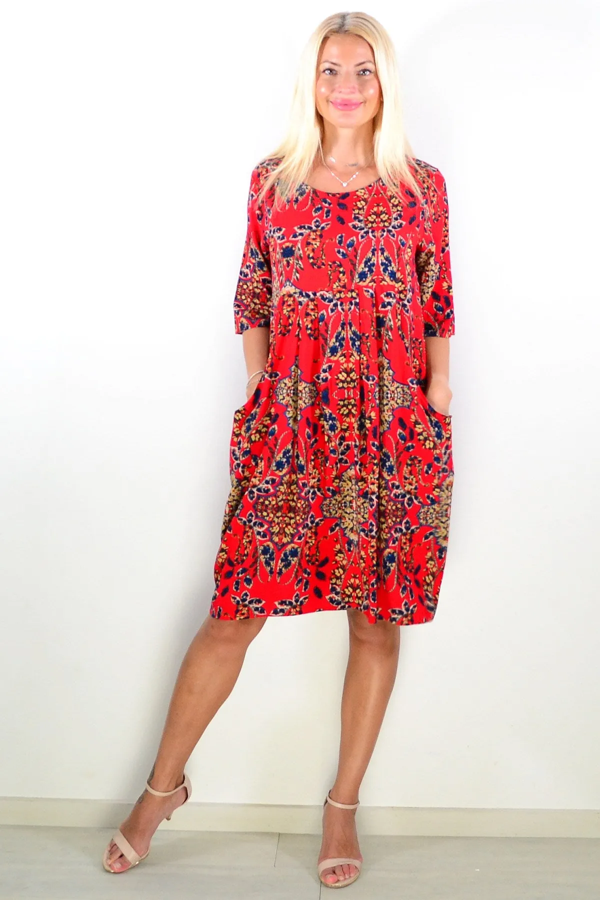Summer Red Delight Tunic Dress