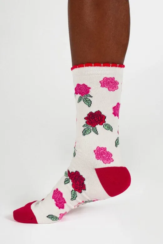 Thought Birth Flower Rose Bamboo Socks