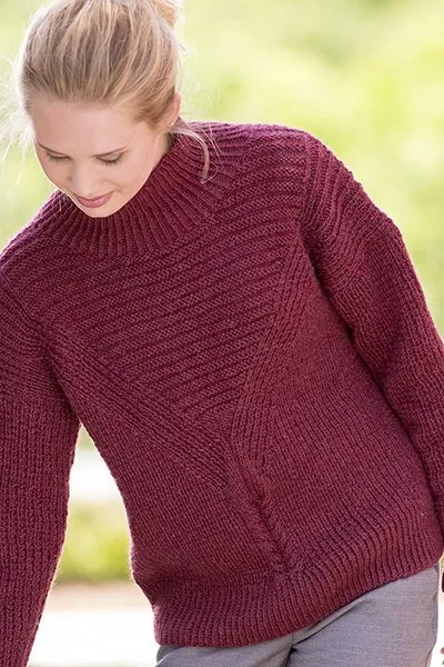 Universal Yarn Deluxe Cable Collection Patterns - Hickory Grove Pullover - PDF Download