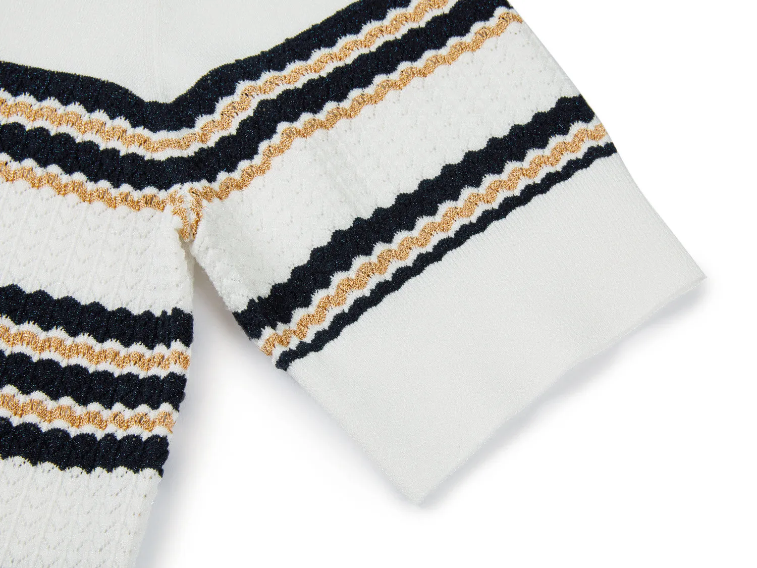 YAYING Striped Short Sleeve Knitwear